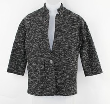 Elevenses New $168 M Black Ivory Gray Poly Cotton Pu Acrylic Heavy Jacket I192