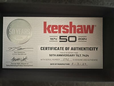 Kershaw TILT 50th Anniversary (096/500) IN HAND *SOLD OUT*