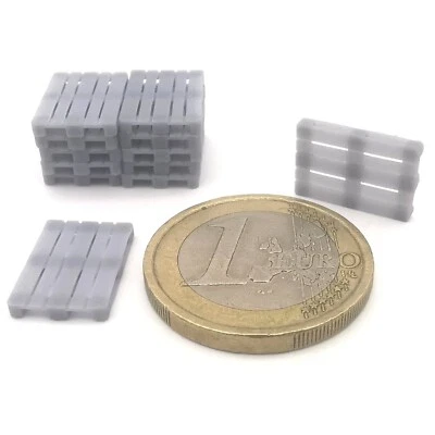 10 Stück Europaletten, 3D Druck aus Resin, echte Maße, unbemalt, in 1:87, H0