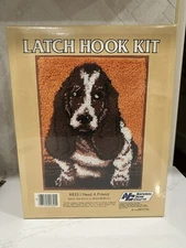 1970s Basset Hound Dog Latch Hook Rug Kit National Yarn Crafts 27”x 22” R833