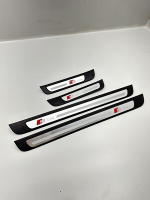 2010-2016 AUDI A4 S4 - S-LINE DOOR SILL PANEL SCUFF PLATE SET OEM