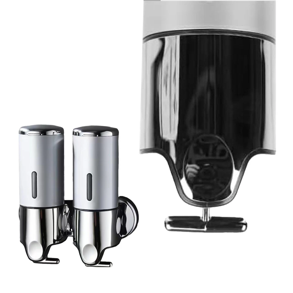 2 Bottles Bathroom Shower Soap Dispenser Shampoo Gel Pump Wall Mounted 500ml AU - image 3 of 4