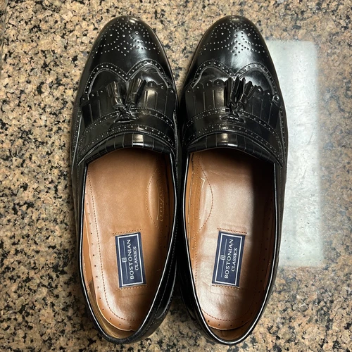 Bostonian Classic Men’s Leather Round Toe Loafer Shoes - Size 11.5M - Black -EUC