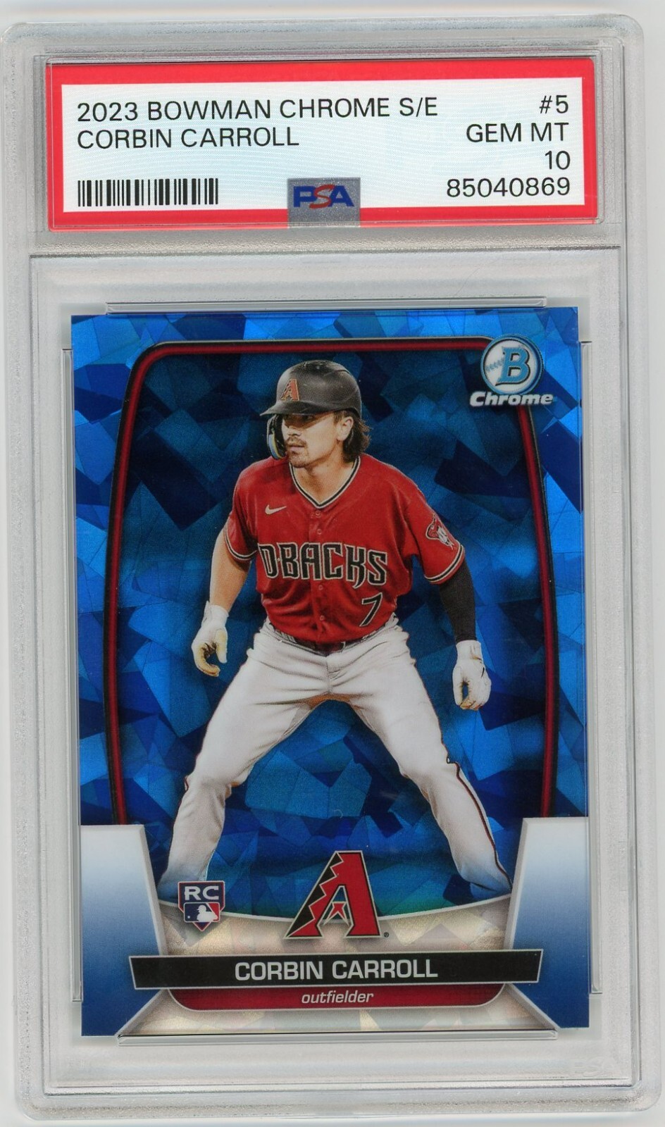 2023 Bowman Chrome Sapphire Corbin Carroll Rookie Card RC #5 PSA 10 GEM Mint