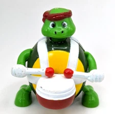 Wind-Up Teenage Mutant Turtle Playing Drums - 2 1/2" Tall - Works!  See Video