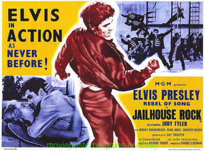 JAILHOUSE ROCK MOVIE POSTER 1957 British Quad Reprint 26x38 Inch