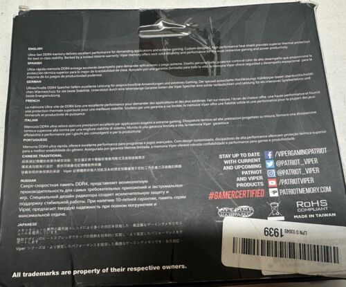 Patriot Viper Steel DDR4 8GB (2 x 4GB) 3200MHz Memory Kit (Open Box) - Picture 2 of 2