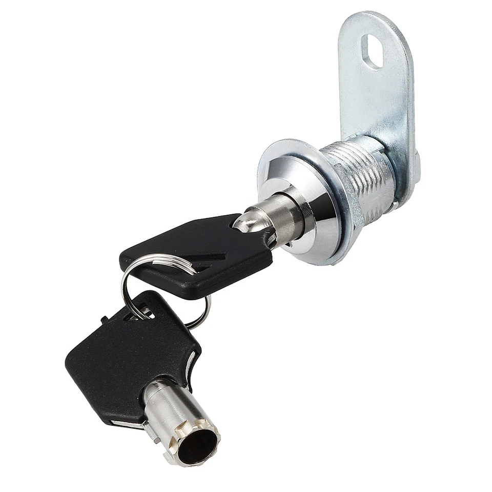 Cerradura de leva tubular con acabado cromado de aleación de zinc cilindro de 20 mm con llave, llave diferente Foto 4 de 4