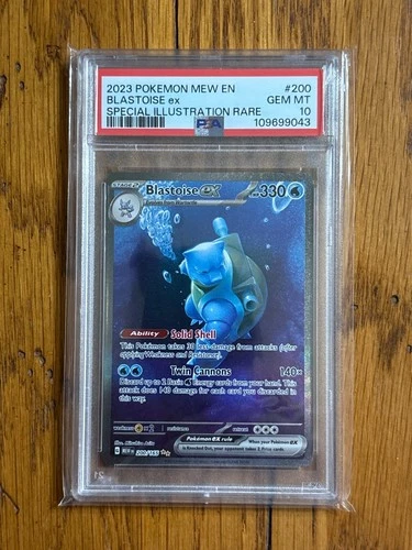 Pokemon Blastoise ex 151 MEW EN Special Illustration Rare #200 PSA 10 Gem Mint