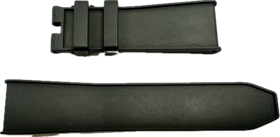 Montblanc 22 mm x 20 mm Correa de reloj de goma negra genuina nueva Foto 2 de 3