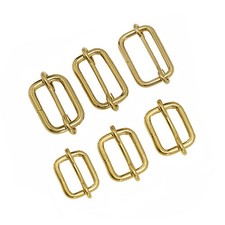 Solid Brass Slider Buckle Webbing Three Rod Adjuster Belt Strap 20 26 33 40mm