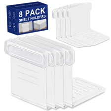 2025 New ABS Flat Bed Fitted Sheet Holders for Corner, 8 Pack Sheet Lock to K...