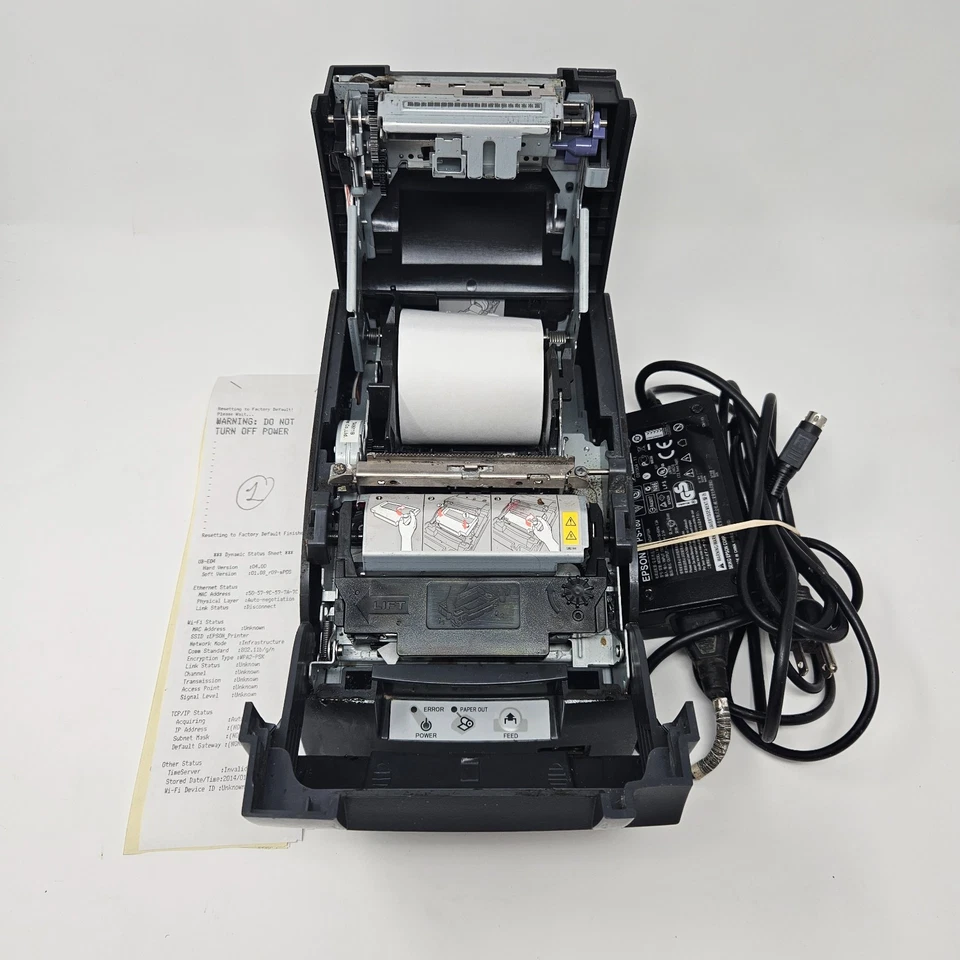 Epson TM-U220B POS Receipt Printer USB Ethernet E04 w/ Original Adaptor TESTED - Image 4 of 4