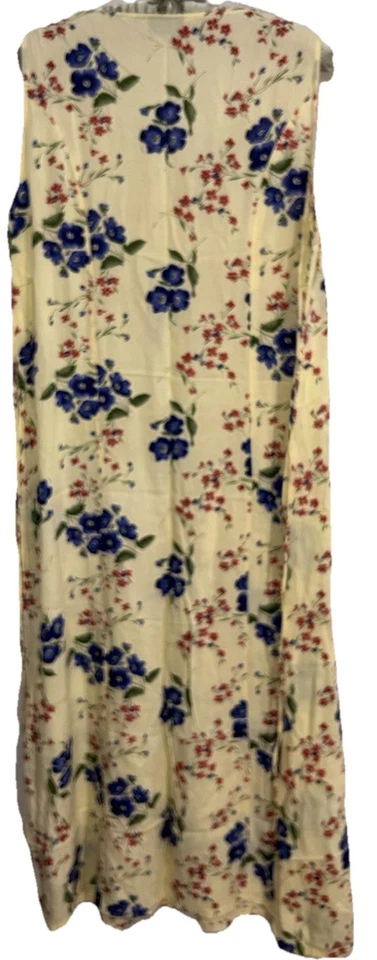 Vestido Studio Ease 14 Amarillo Floral Rayón Boho Midi Y2K Vintage Hippie Solero Foto 4 de 4