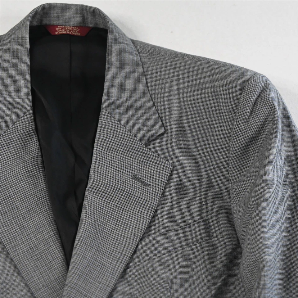De Colección Hecho en EE. UU. Corbin 44S 33x30 Gris Pata de Gallo Delgado Lana Hombres Chaqueta Pantalones Traje Foto 3 de 4