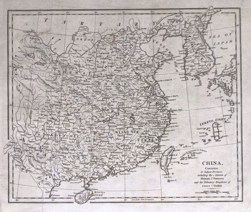 Antique Map of China Robert Wilkinson 1809 Rare Korea Taiwan - Picture 1 of 9