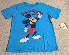 Disney Boys Size 8 Blue 100 Cotton Short Sleeve Mickey Mouse Club Shirt24