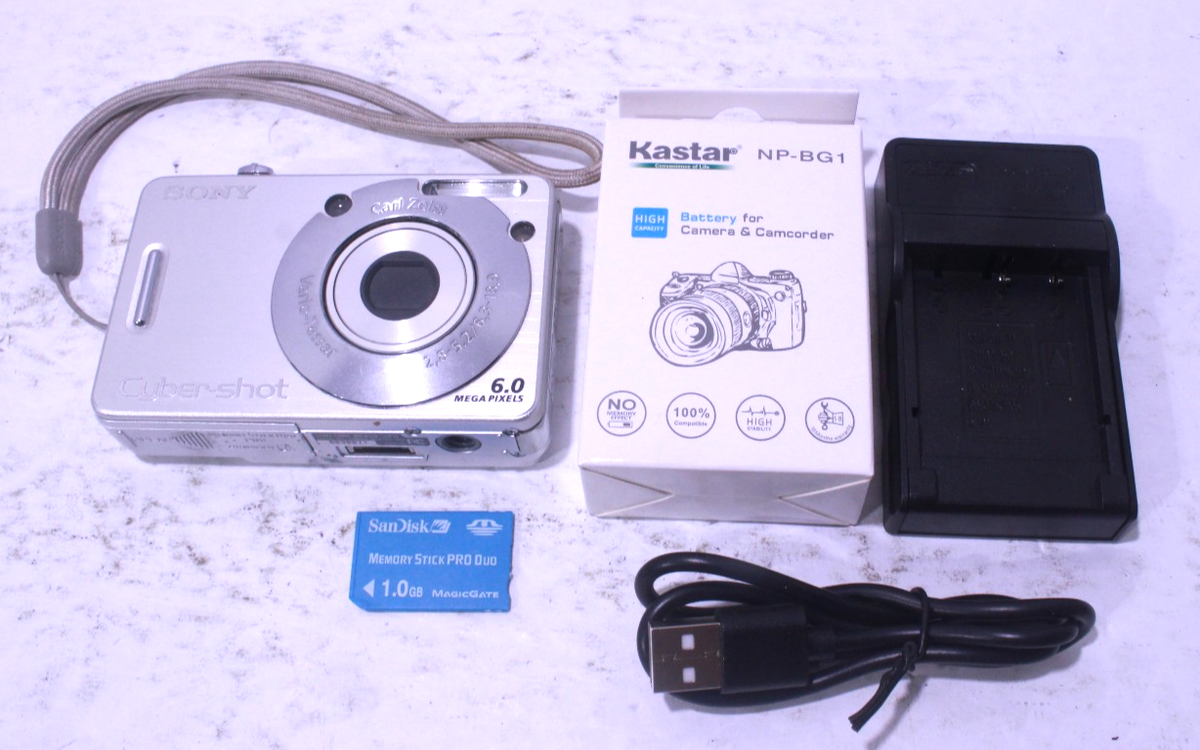 Sony Cyber-shot DSC-W50 6.0MP Digital Camera - Silver for sale