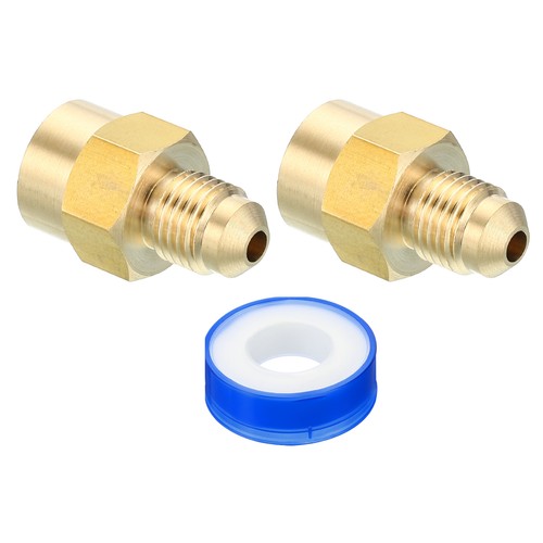2pcs 3/16SAE Flare Male to 1/8NPT Female Brass Flare Tube Fitting