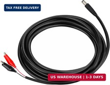 KSK 79-inch Chew Proof Trail Camera Power Cord with Alligator Clips, 5.5x2.1mm D