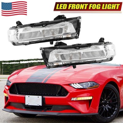 LED Fog Lights With DRL & Sequential Turn Signal For 2018-2023 Ford Mustang – Black Housing