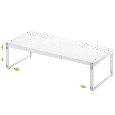 Expandable Cabinet Organizer Shelf With Adjustable Height, Stackable Kitchen ...