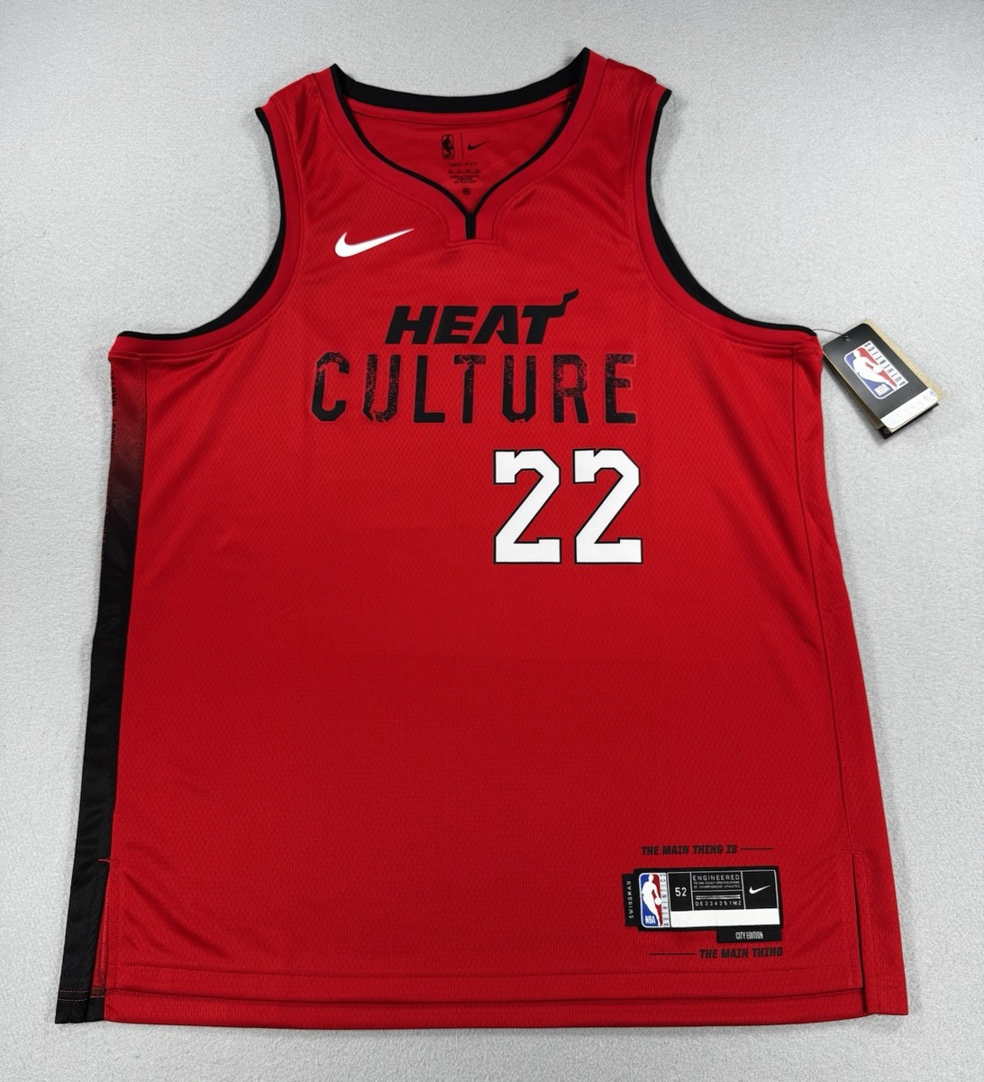 Miami Heat Jimmy Butler #22 Culture Red Nike NBA Jersey Mens 52-XL