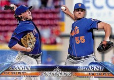2018 Topps Update #US13 P.J. Conlon / Corey Oswalt New York Mets Rookie Combos