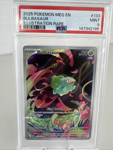 2025 POKEMON MEG EN-MEGA EVOLUTION ILLUSTRATION RARE #133 BULBASAUR PSA 9