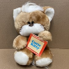 NEW 1981 Vintage 8 Knickerbocker Cutie Kitty Brown/White Cat Plush NEW WITH TAG