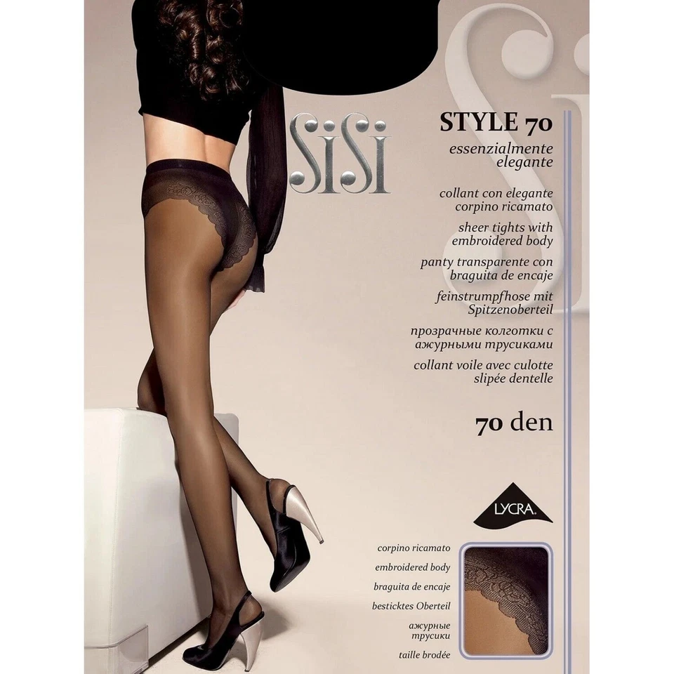 SiSi Style klassische enge transparente Strumpfhose mit durchbrochenem... - Bild 2 von 4