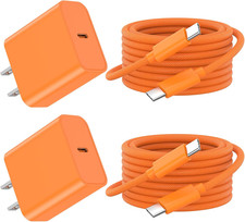 Iphone 17 16 15 Charger Fast Charging, 2 Pack 20W USB C Wall Charger with 6FT Ty