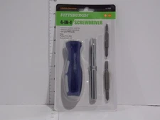 Pittsburgh 4-in-1 Multi Bit Screwdriver Chrome Vanadium Steel Handle New