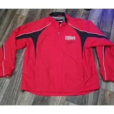 NASCAR Office Depot Tony Stewart Mens Red Lightweight Zip Up Jacket Size XL