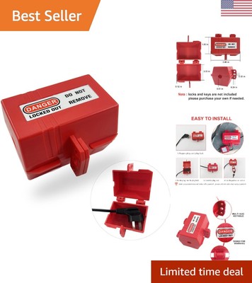 Plug Lockout with Locking Tag - Industrial Grade Anti-Touch Electric Plug Lock