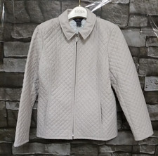 Brooks Brothers 346 Diamond Quilted 2 Way Zipper Cream Size 8 EUC