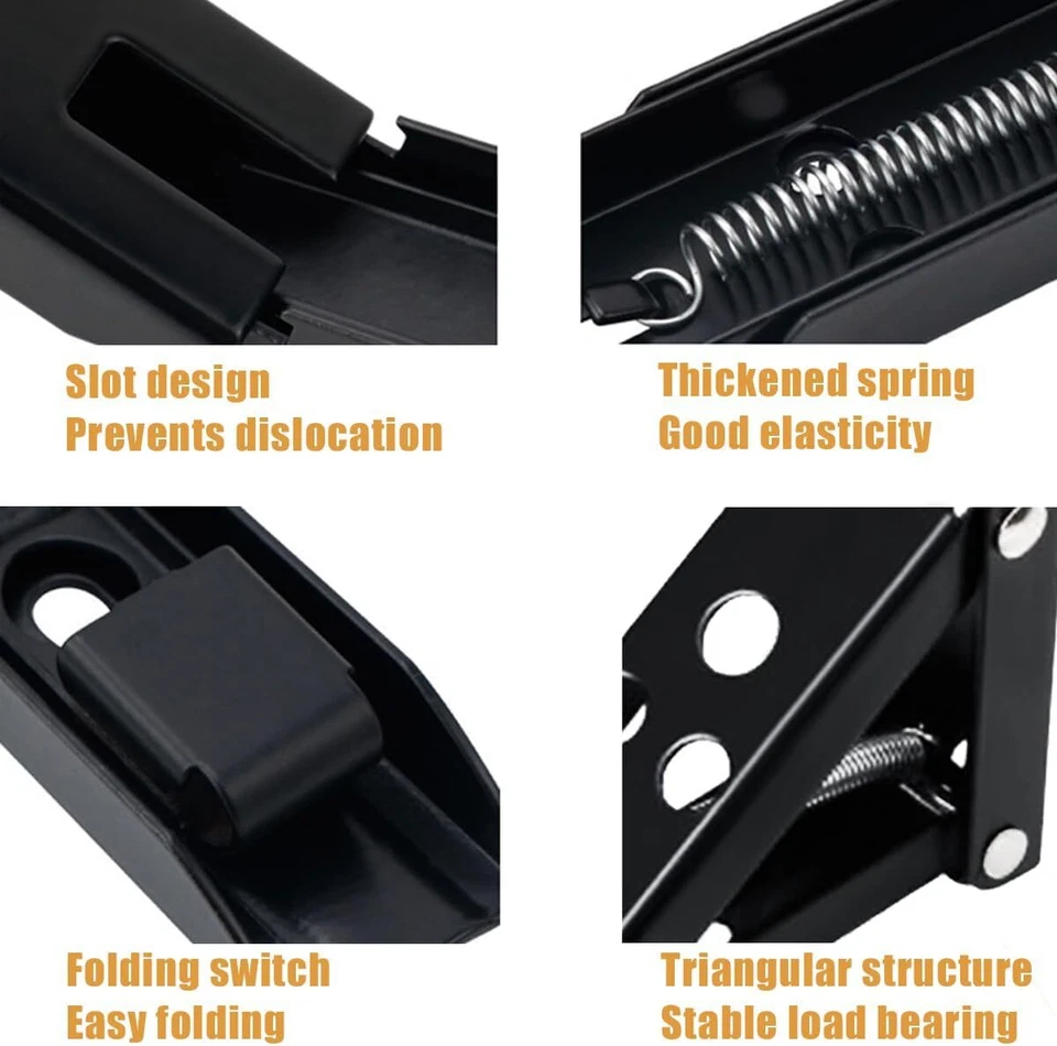 Bisagra plegable para mesa de pared, bisagra plegable autobloqueante de 90 grados, ahorra espacio, 2 paquetes Foto 4 de 4