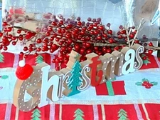 40cm Christmas Sign w Santa Hat Home Decor Standing Wooden Plaque Xmas Gift New