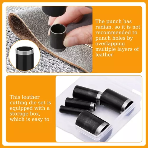 5 Größen Leder Locher Set Rundlocher Hohllocher Schneider Werkzeug Set HEISS - Bild 8 von 12