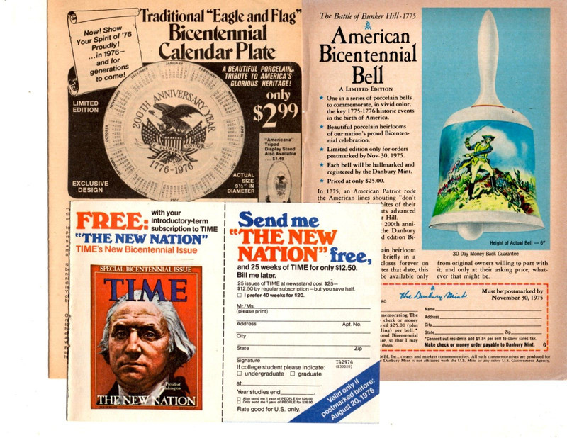 AMERICA 70+ separate, original CLIPPINGS lot Statue of Liberty --more! USA