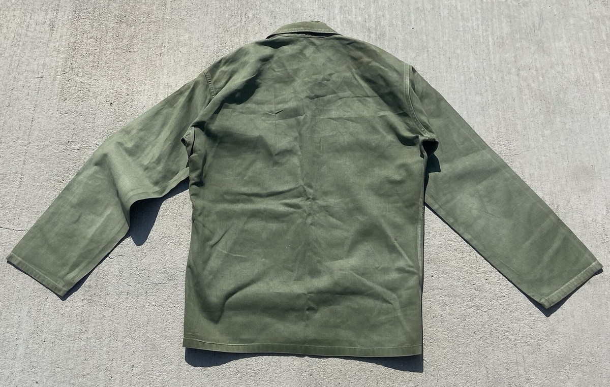 Vintage 1950s Military OG-107 Cotton Sateen Field Shirt 13 Star 