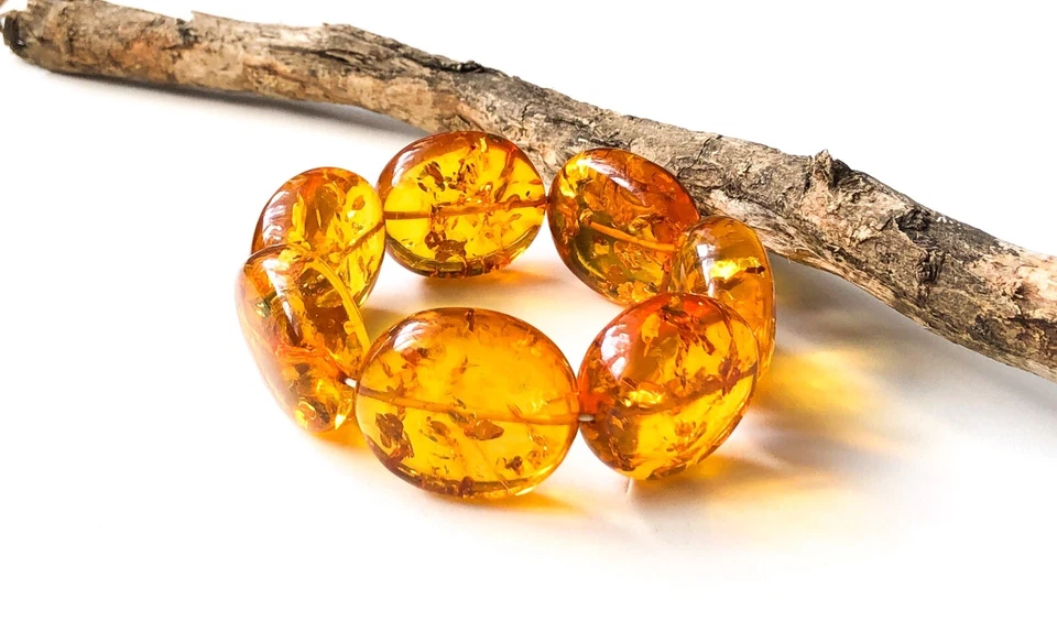 Pulsera ámbar báltico natural macizo Foto 2 de 4