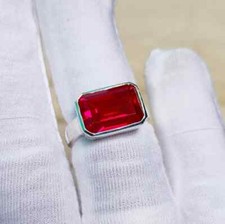 Pigeon Blood Ruby Gemstone Jewelry Octagon cut ruby ring For Men And Women Rings