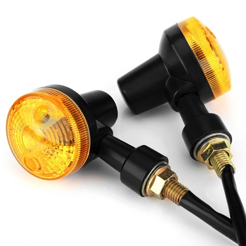 4PC Motorcycle Turn Signal Indicator Blinker Light Lamp Amber Black Universal US - Imagen 6 de 10
