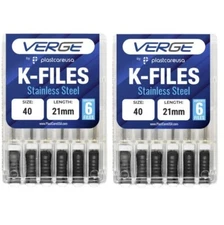 2X Size 40 21mm Endo K-Files, Dental Endodontic K Files (Stainless Steel)