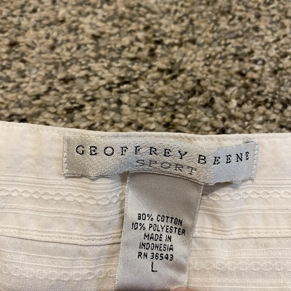 Top Geoffrey Beene Sin Mangas Algodón Detalle Botón Blanco Cremallera Lateral Mujer L ~ Usado en Excelente Condición Foto 4 de 4