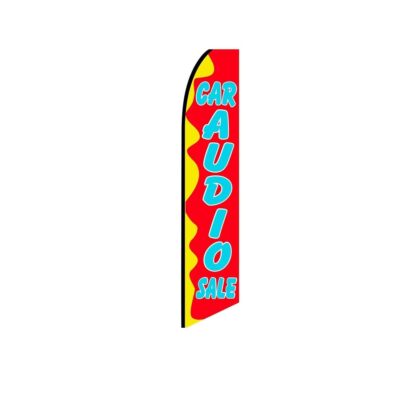 Car Audio Sale RedBlue Swooper Flutter Feather Flag | 3ft W x 11.5ft Tall