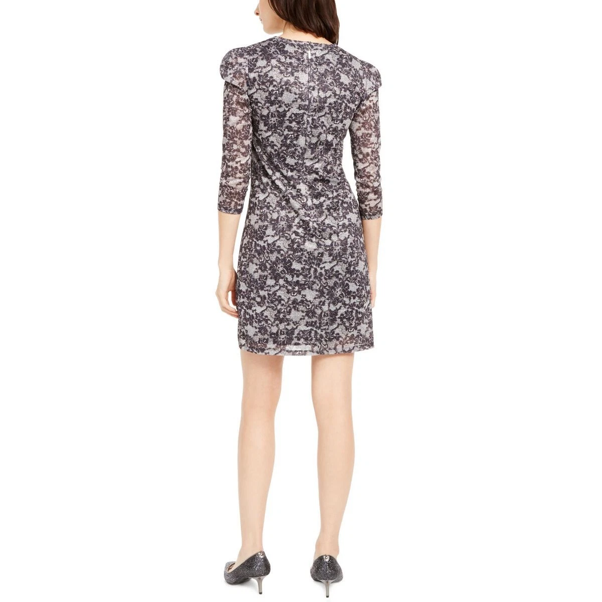 MICHAEL KORS NUOVO abito tubino donna Petite pizzo stampato rete PM TEDO