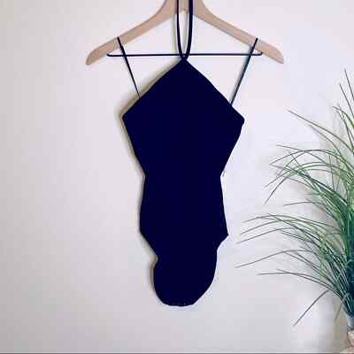 Capulet Black halter ribbed bodysuit size XS