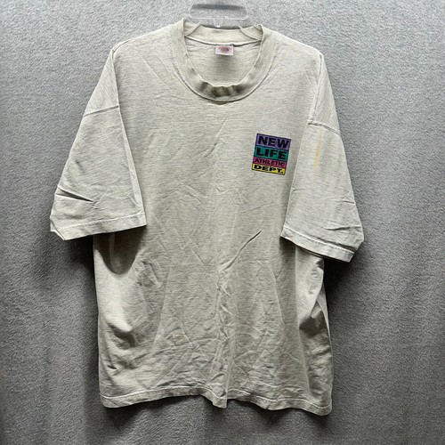 Vintage Fruit of the Loom Shirt Mens Extra Large XL Gray Single Stitch New Life